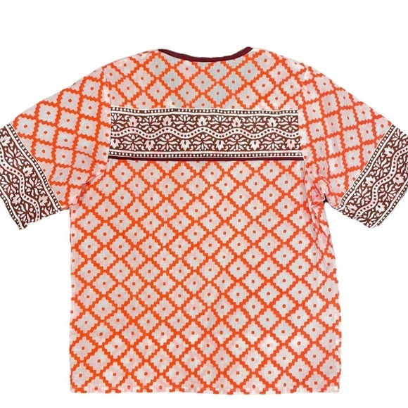 J Crew SZ Summer Boho Block Print Shirt - Picture 6 of 6